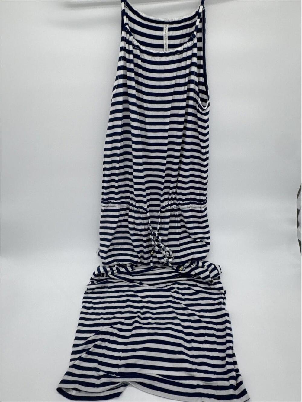 Victoria's Secret Women's Dress Small Striped Blue White Tie Waist Maxi